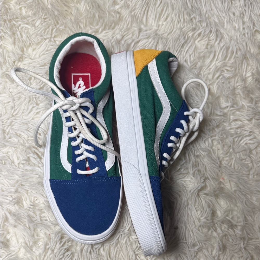 Vans Old Skool Yacht Club Blue, Green, Yellow & Red Skate Shoes